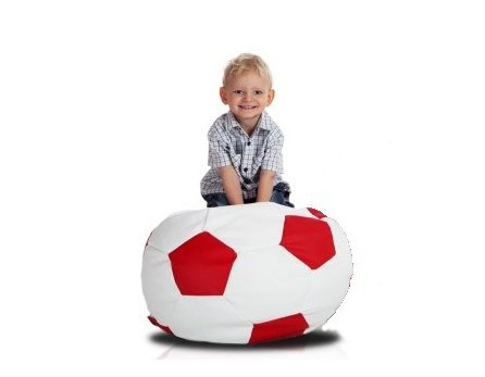 sedaci vak futbalova lopta bielocervena