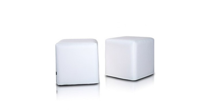 sedaci vak taburetka kocka biela
