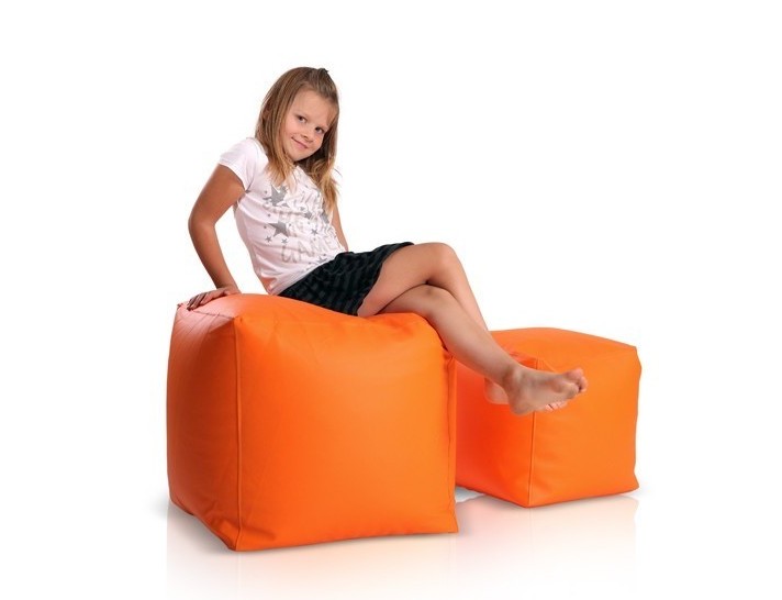 sedaci vak taburetka kocka oranzova
