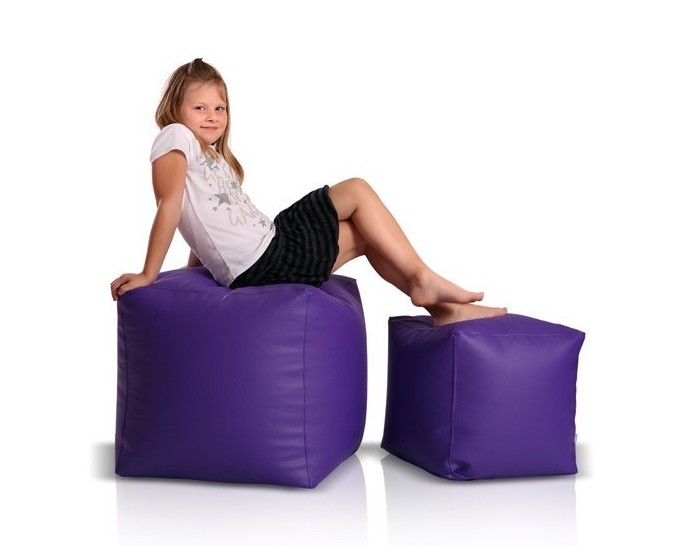 sedaci vak taburetka kocka fialova