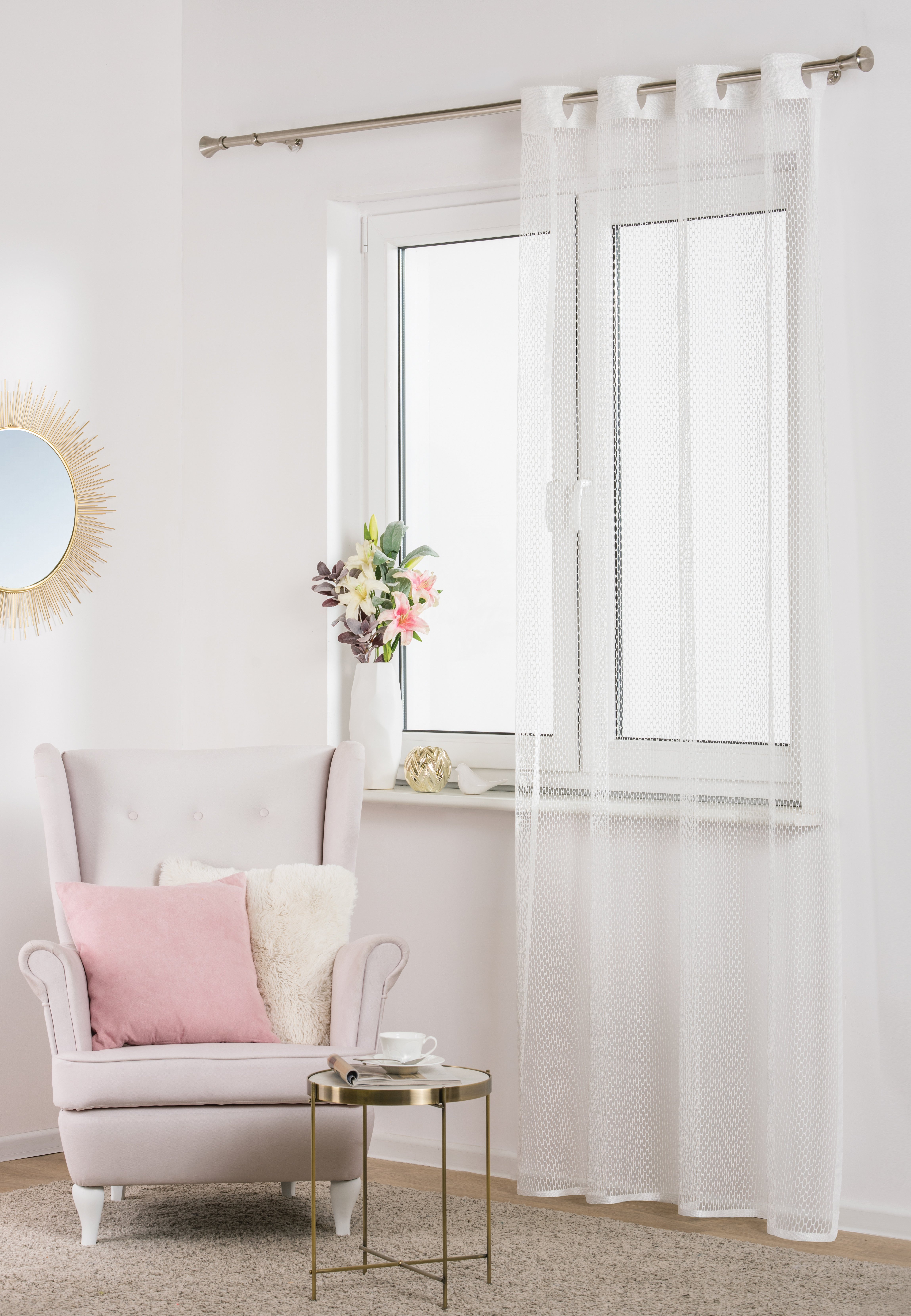 biela záclona rozmer 140 x 250