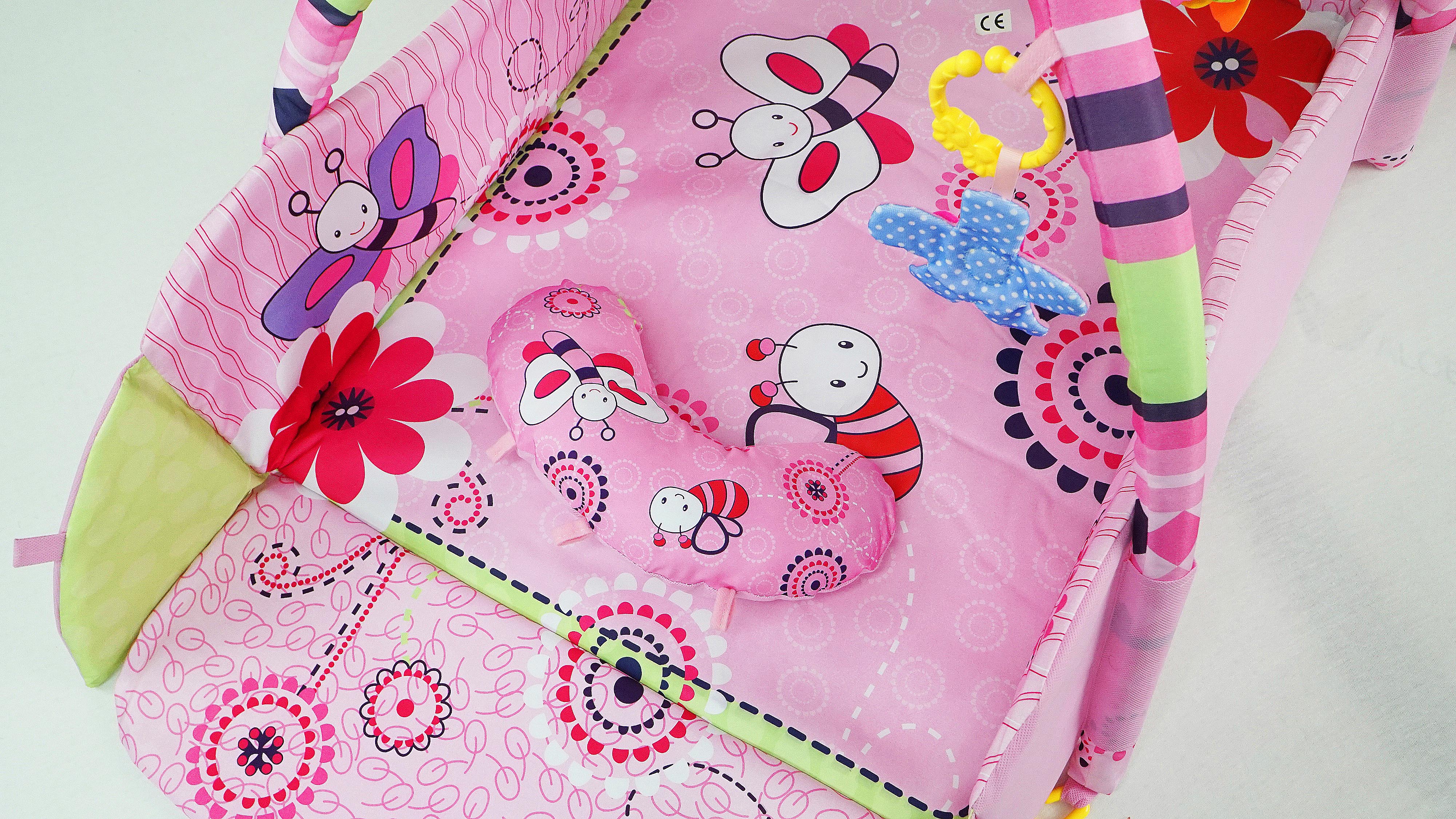 detská deka na hranie ružová