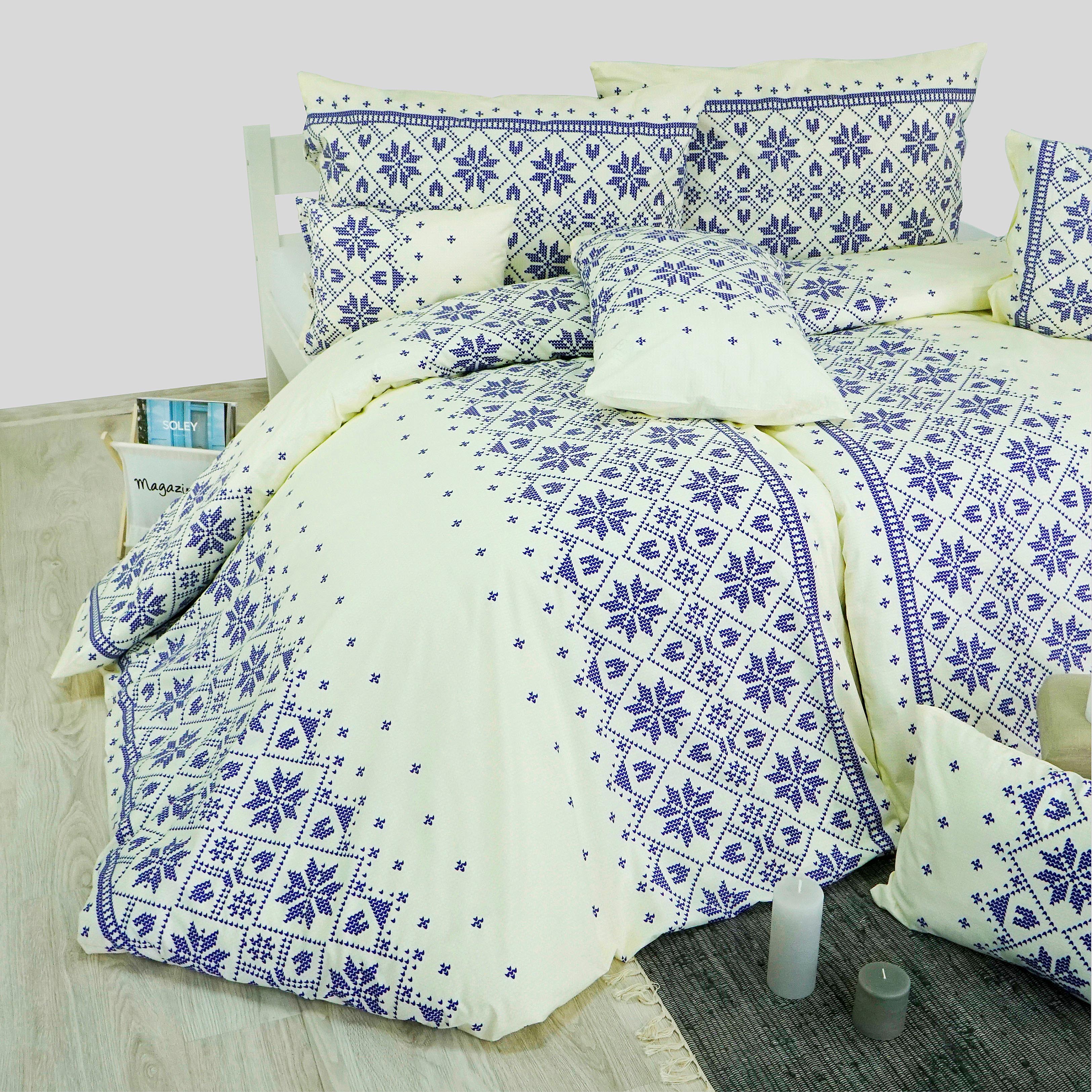 modre postelne obliecky