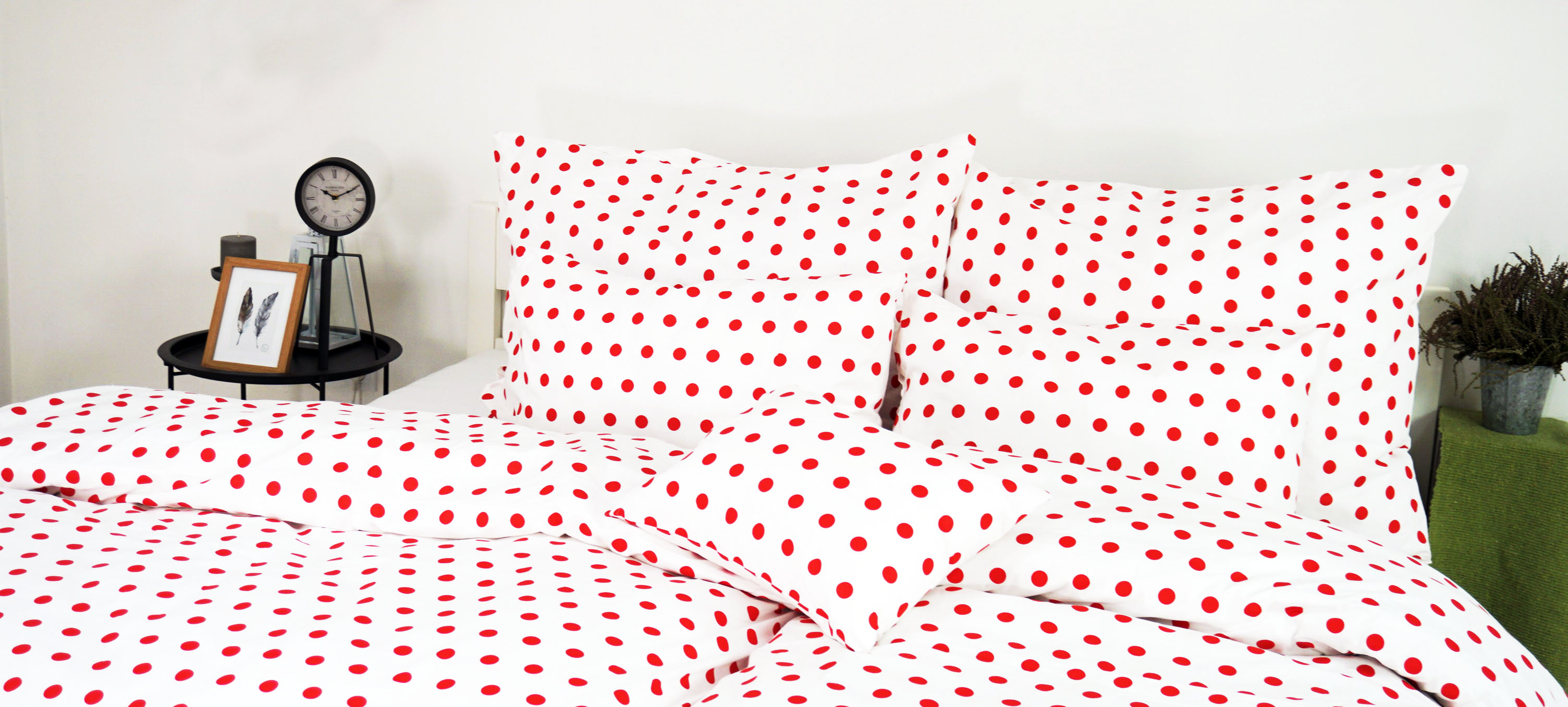 bodkovane bavlnene obliecky