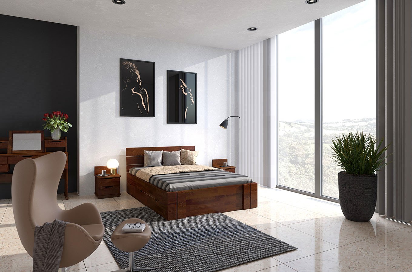 manzelska postel z masivu