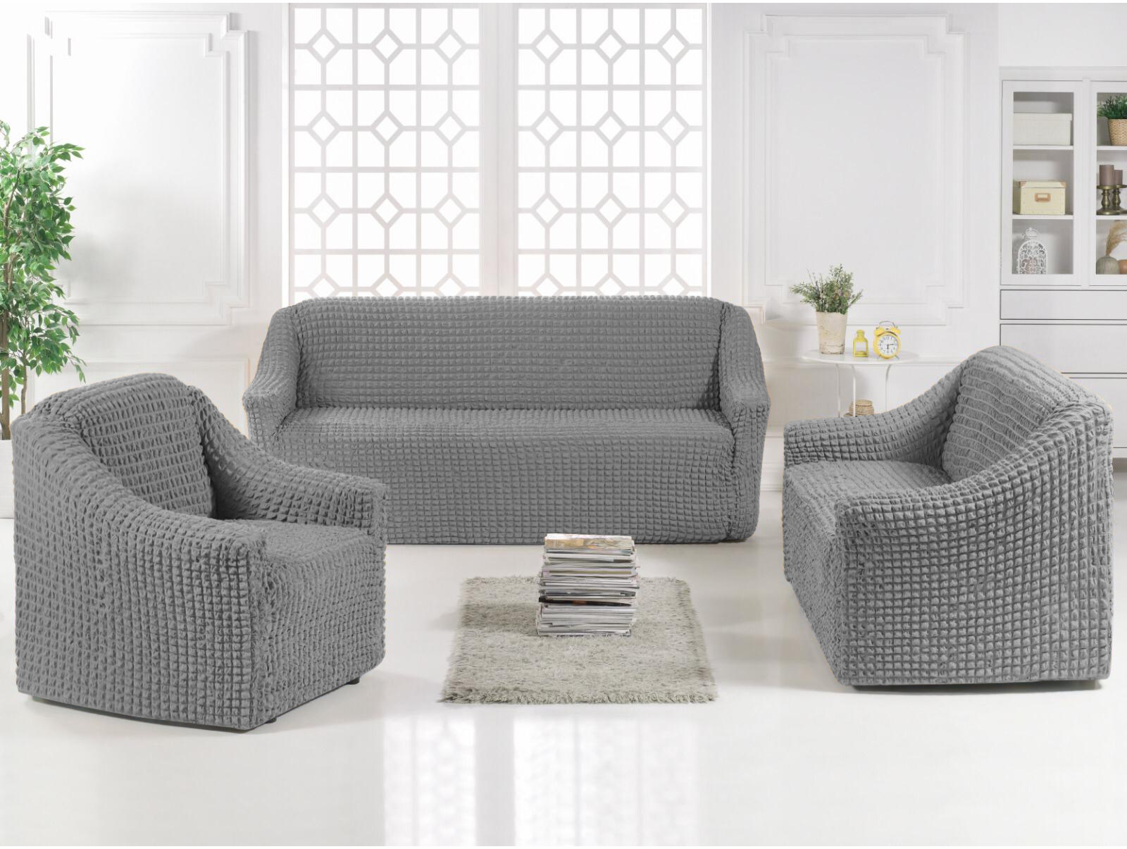 sivý poťah na sedačku