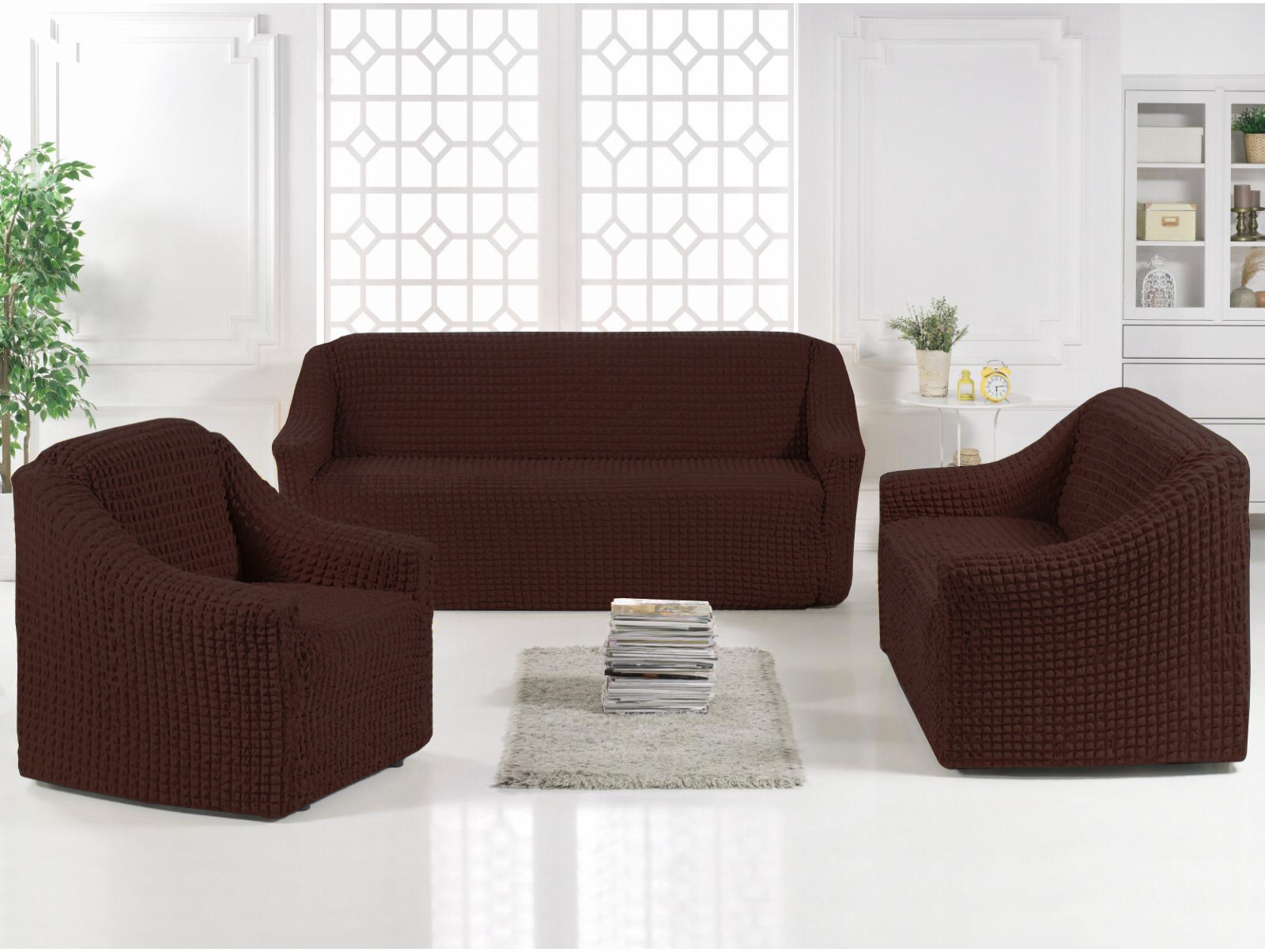 hnedý poťah na sedačku