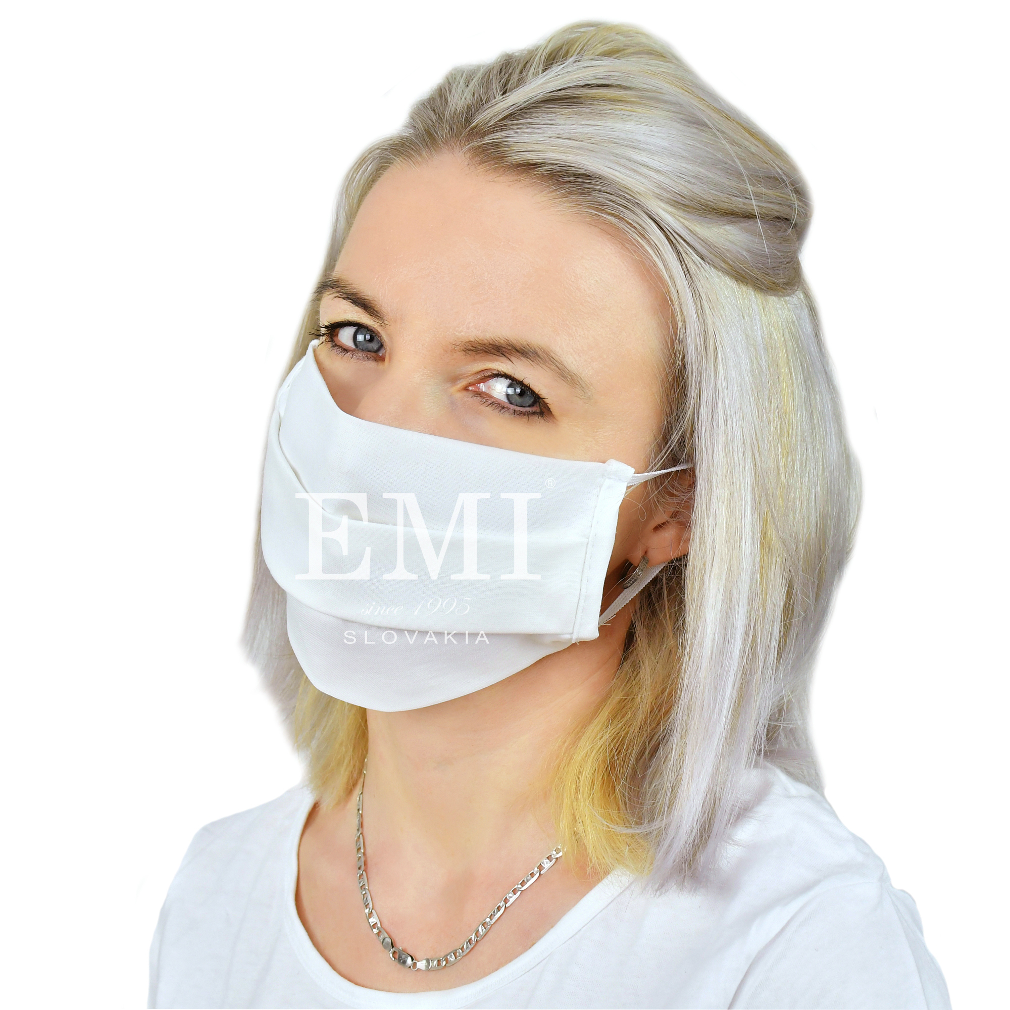 biele rúško s gumičkou