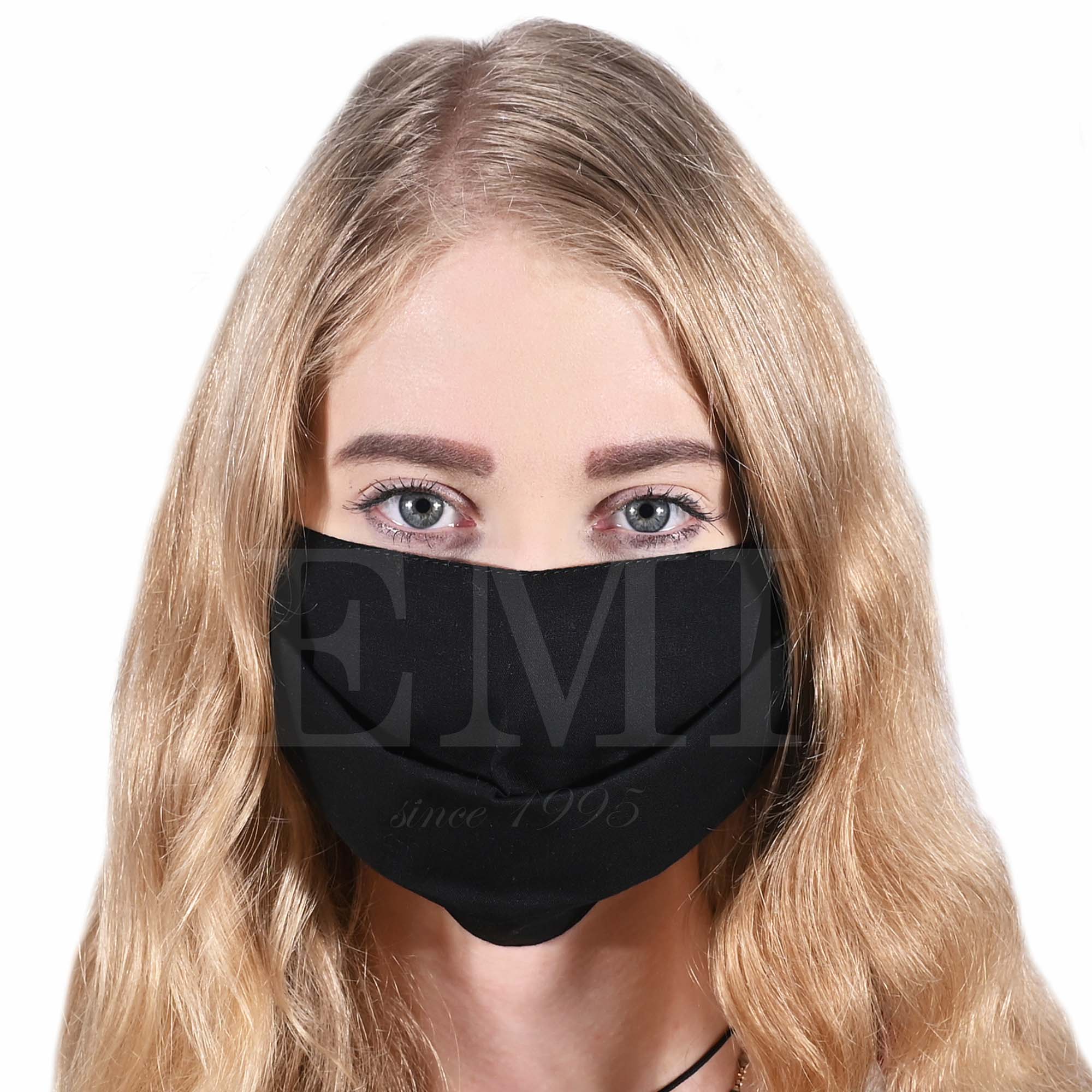 čierne bavlnené rúško na tvár