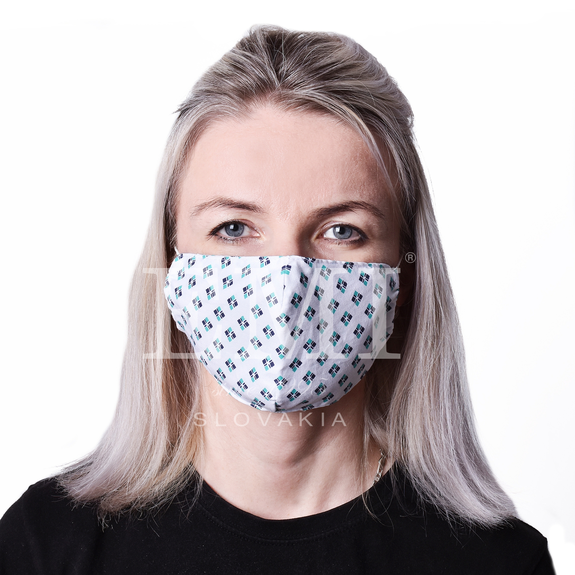 textilné dvojvrstvové rúško so vzorom