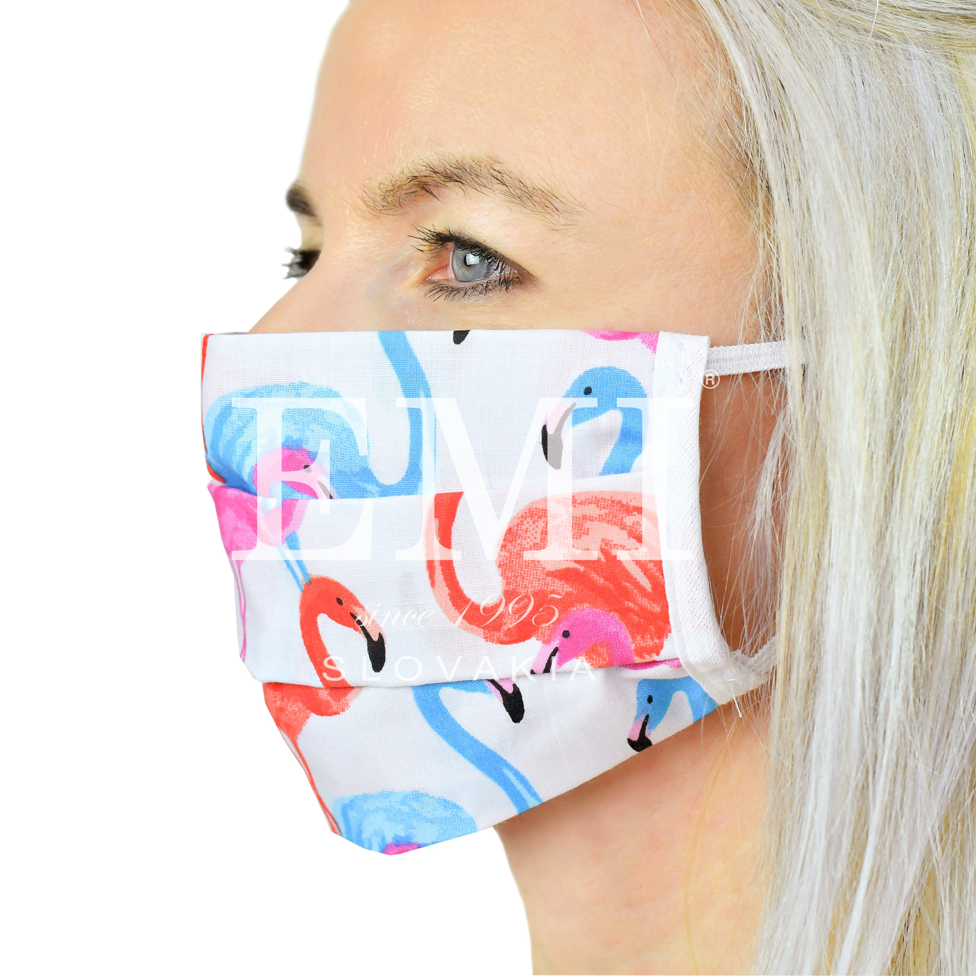 bavlnené rúško na ústa so vzorom plameniakov