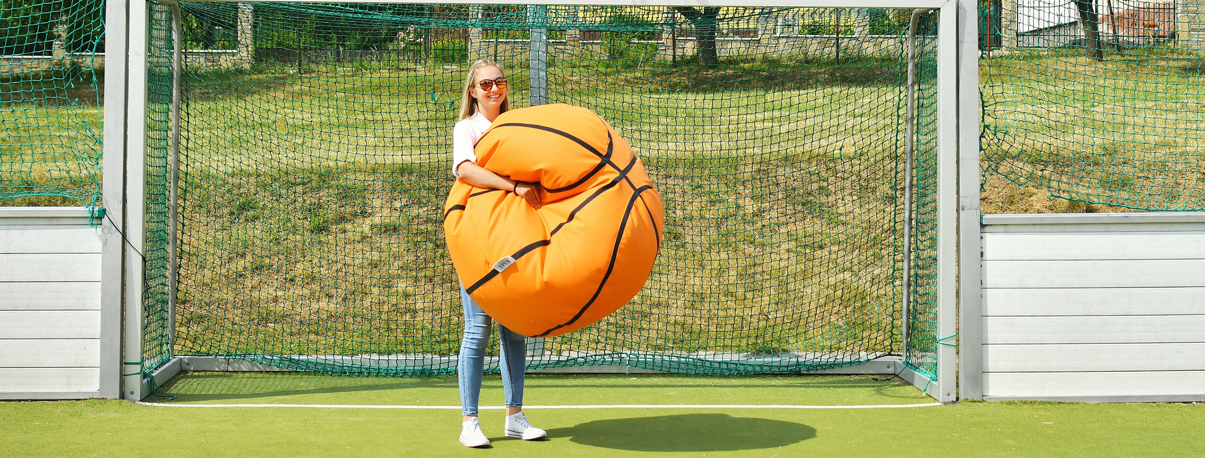 sedací vak v tvare basketbalky
